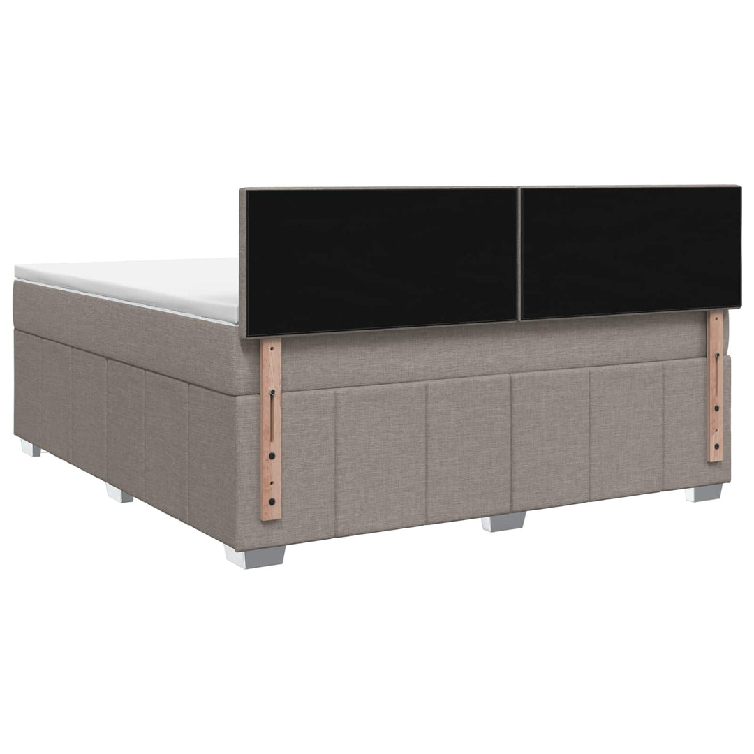 Boxmadras med topmadras Gråbrun 160 x 200 cm Stof