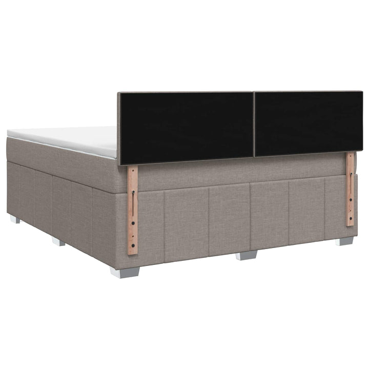 Boxmadras med topmadras Gråbrun 180 x 200 cm Stof