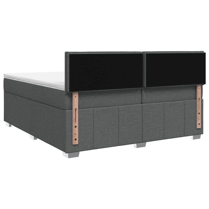 Boxmadras med topmadras Mørkegrå 200 x 200 cm Stof
