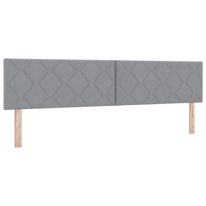 Boxmadras med topmadras Lysegrå 200 x 200 cm Stof