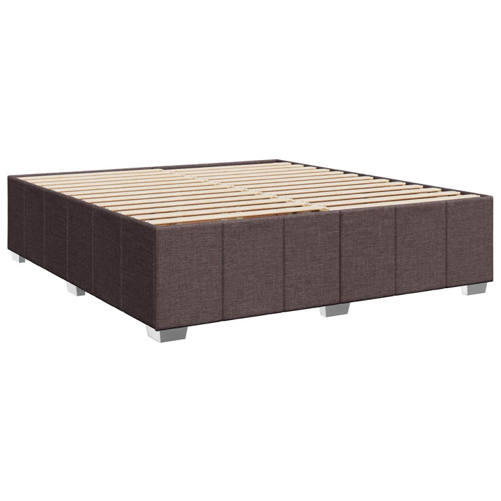 Boxmadras med topmadras Mørk Brun 200 x 200 cm Stof
