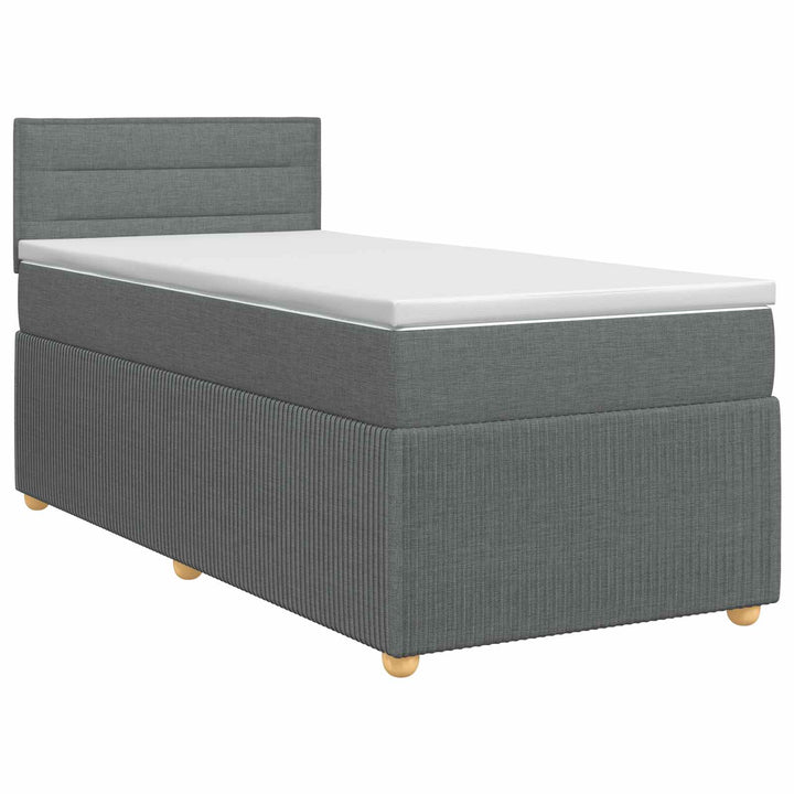 Boxmadras med topmadras Mørkegrå 80 x 200 cm Stof