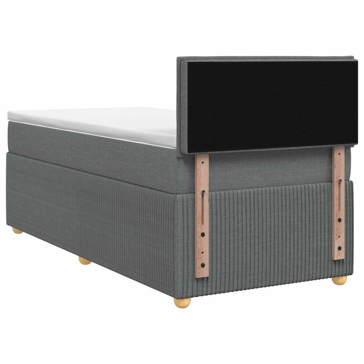 Boxmadras med topmadras Mørkegrå 80 x 200 cm Stof