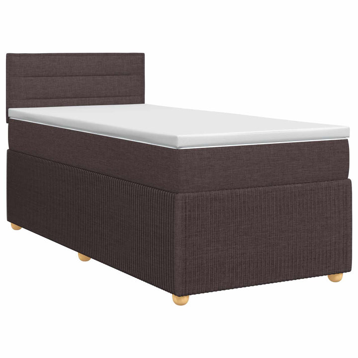 Boxmadras med topmadras Mørk Brun 80 x 200 cm Stof