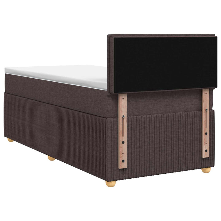 Boxmadras med topmadras Mørk Brun 80 x 200 cm Stof