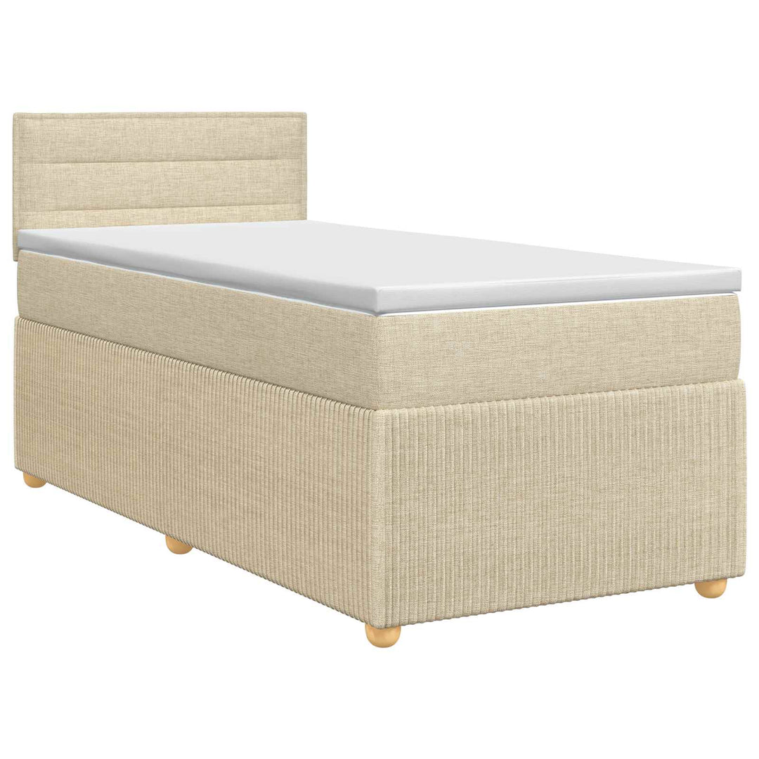 Boxmadras med topmadras Cremefarvet 80 x 200 cm Stof