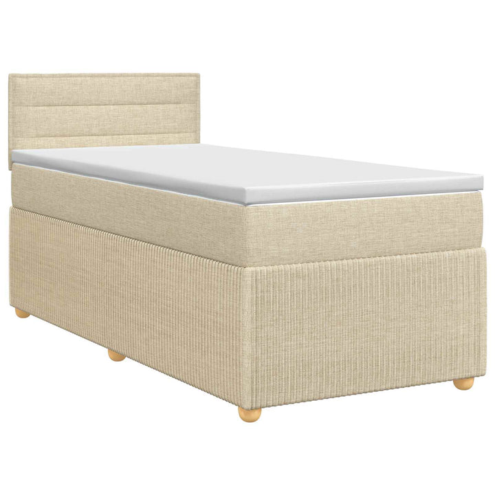 Boxmadras med topmadras Cremefarvet 80 x 200 cm Stof