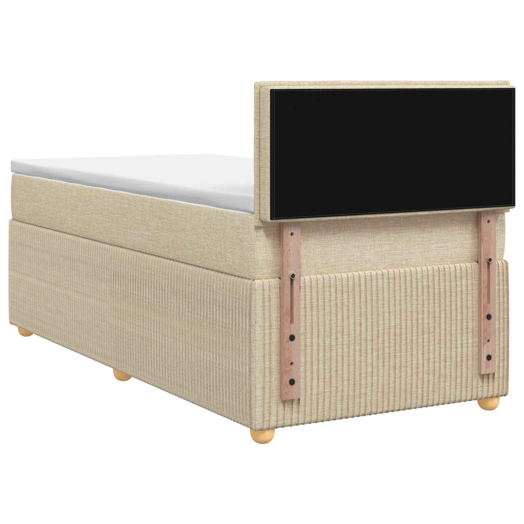 Boxmadras med topmadras Cremefarvet 80 x 200 cm Stof