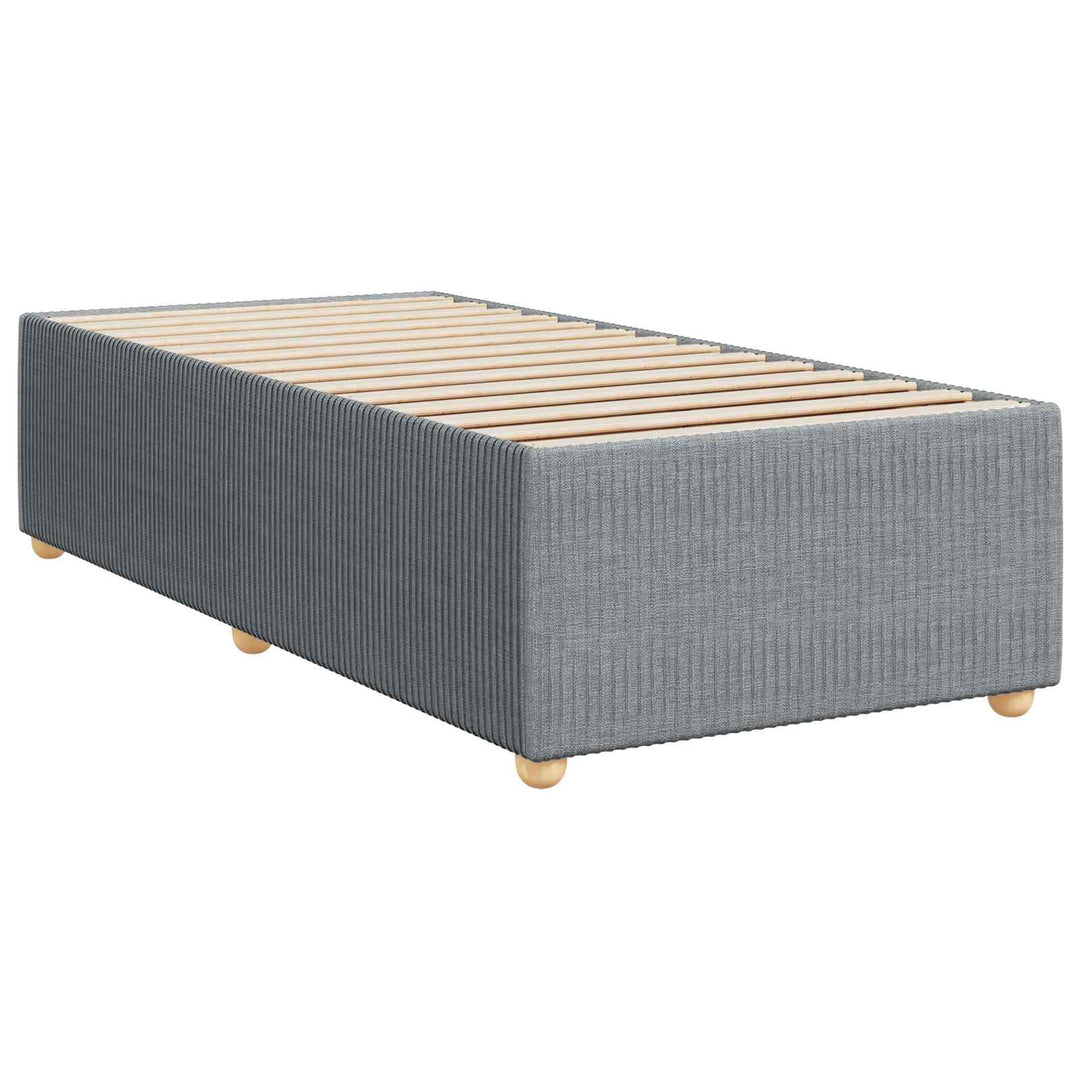 Boxmadras med topmadras med hovedgærde Lysegrå 80 x 200 cm Stof