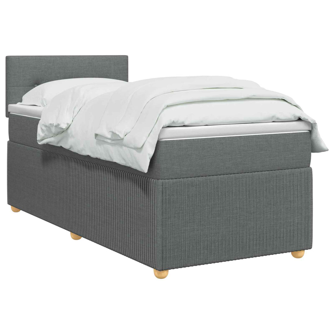 Boxmadras med topmadras Mørkegrå 80 x 200 cm Stof