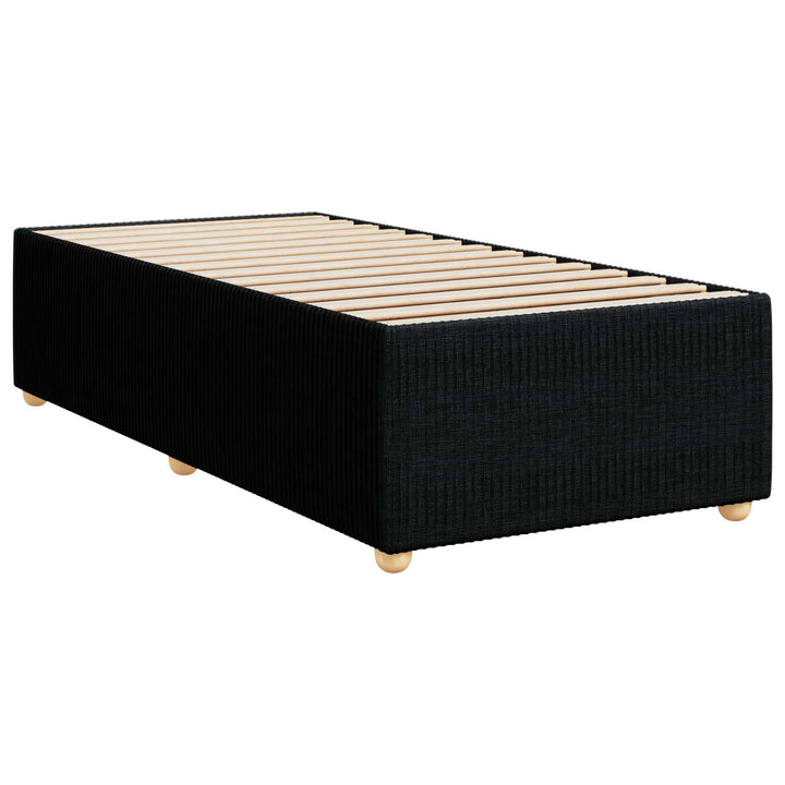 Boxmadras med topmadras med hovedgærde Sort 80 x 200 cm Stof