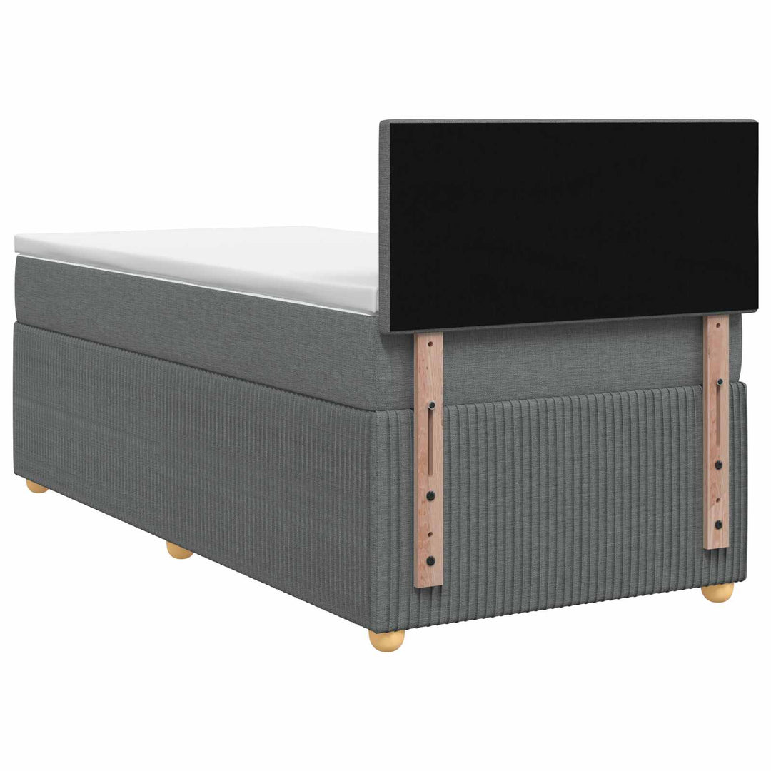 Boxmadras med topmadras Mørkegrå 80 x 200 cm Stof