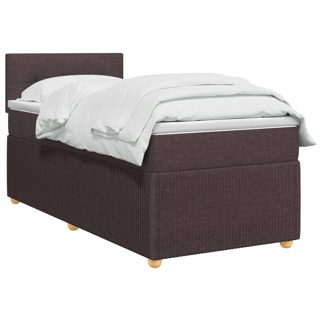 Boxmadras med topmadras Mørk Brun 90 x 200 cm Stof