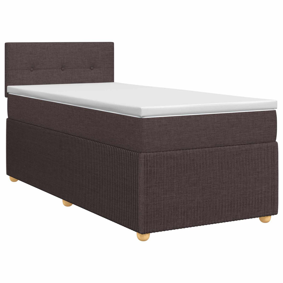 Boxmadras med topmadras Mørk Brun 100 x 200 cm Stof