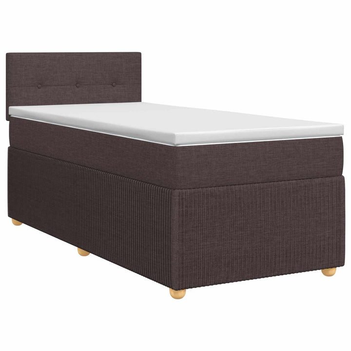 Boxmadras med topmadras Mørk Brun 100 x 200 cm Stof