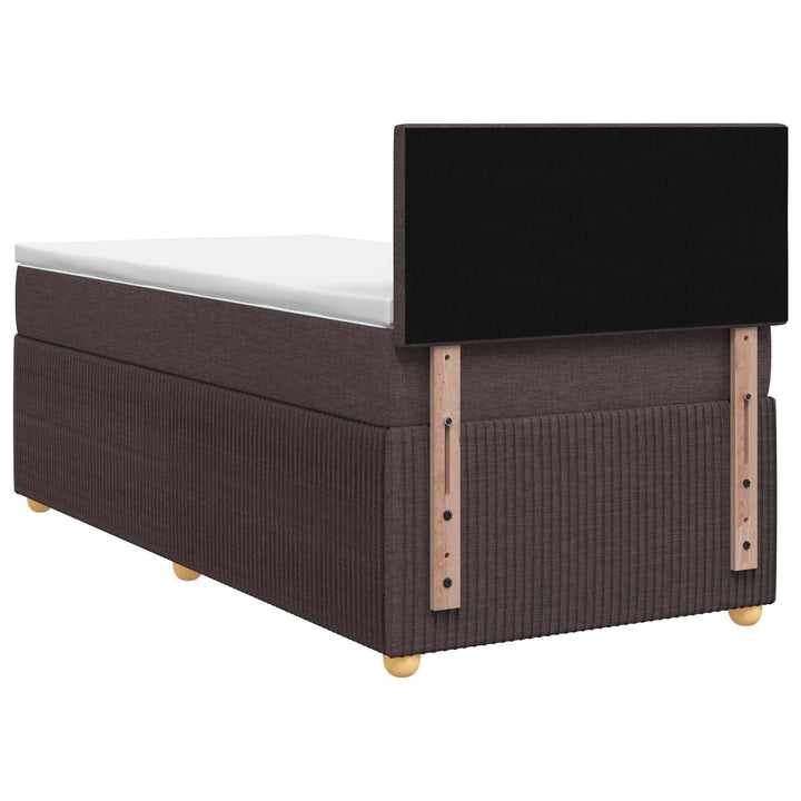Boxmadras med topmadras Mørk Brun 100 x 200 cm Stof