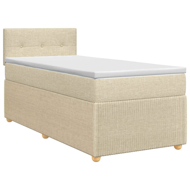 Boxmadras med topmadras Cremefarvet 100 x 200 cm Stof