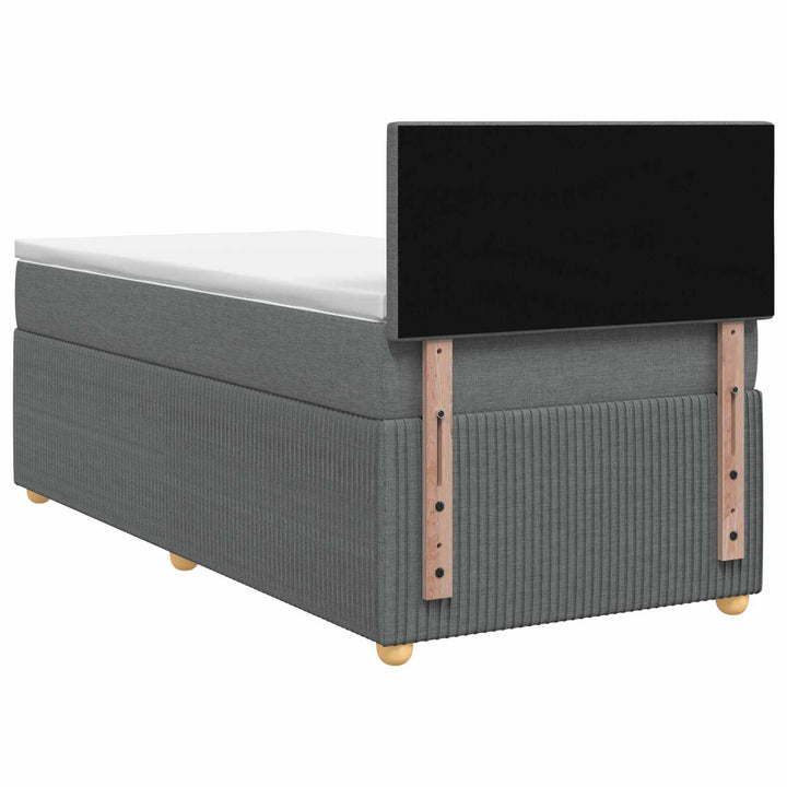 Boxmadras med topmadras Mørkegrå 100 x 200 cm Stof