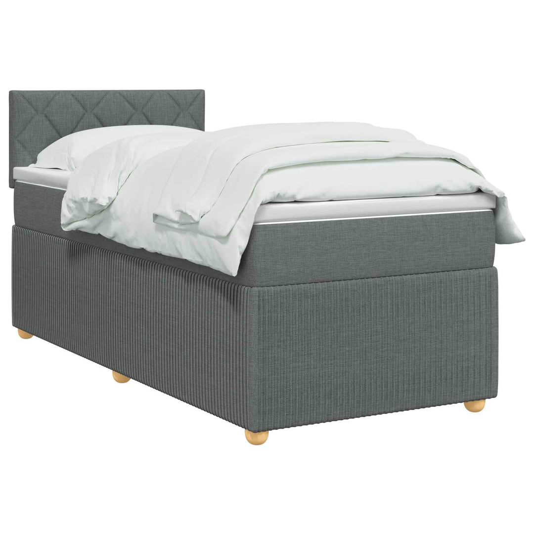 Boxmadras med topmadras Mørkegrå 100 x 200 cm Stof
