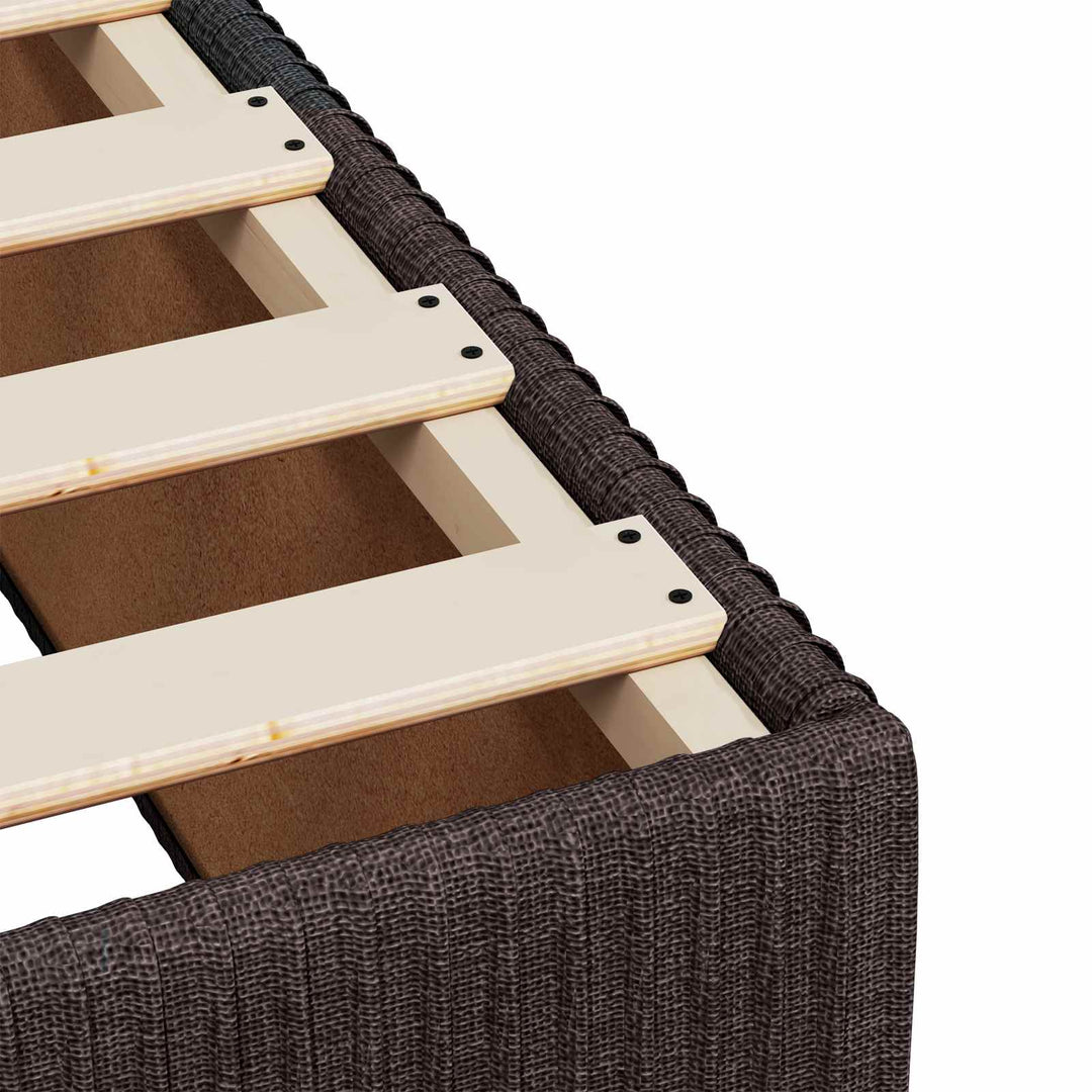Boxmadras med topmadras Mørk Brun 100 x 200 cm Stof