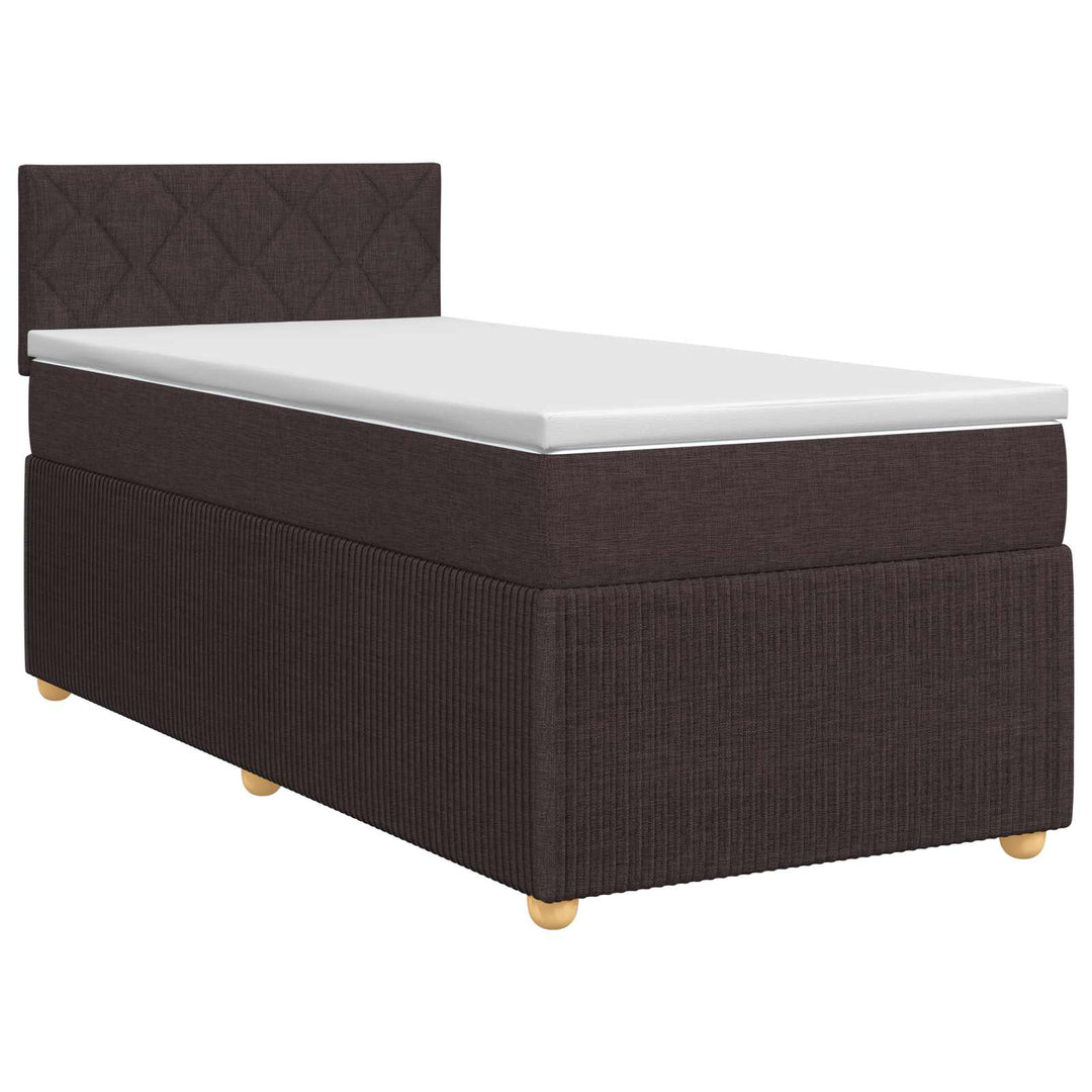 Boxmadras med topmadras Mørk Brun 100 x 200 cm Stof
