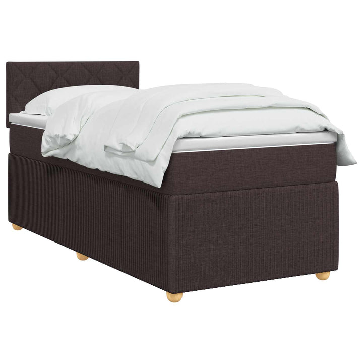 Boxmadras med topmadras Mørk Brun 100 x 200 cm Stof