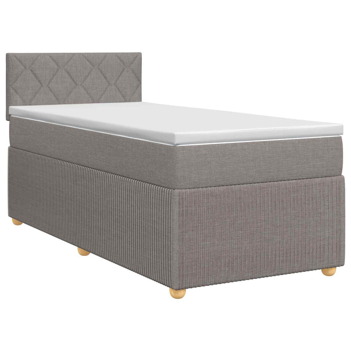 Boxmadras med topmadras Gråbrun 100 x 200 cm Stof