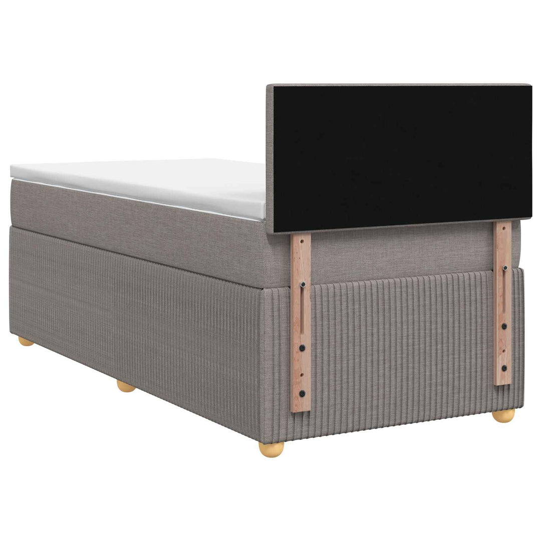 Boxmadras med topmadras Gråbrun 100 x 200 cm Stof