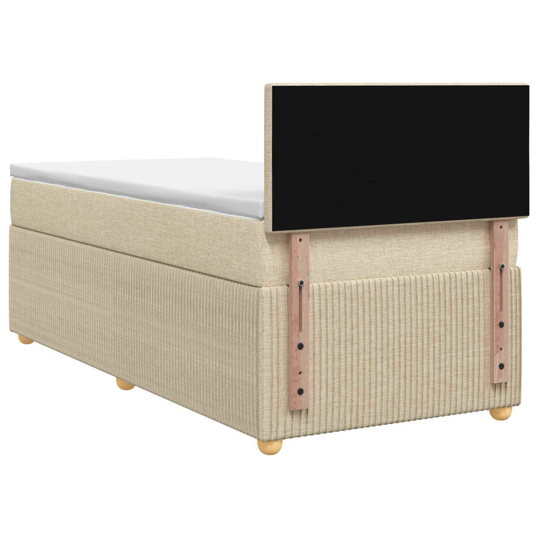 Boxmadras med topmadras Cremefarvet 100 x 200 cm Stof