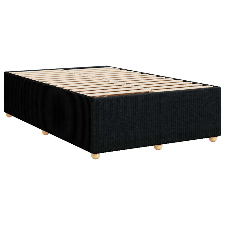 Boxmadras med topmadras med hovedgærde Sort 120 x 190 cm Stof