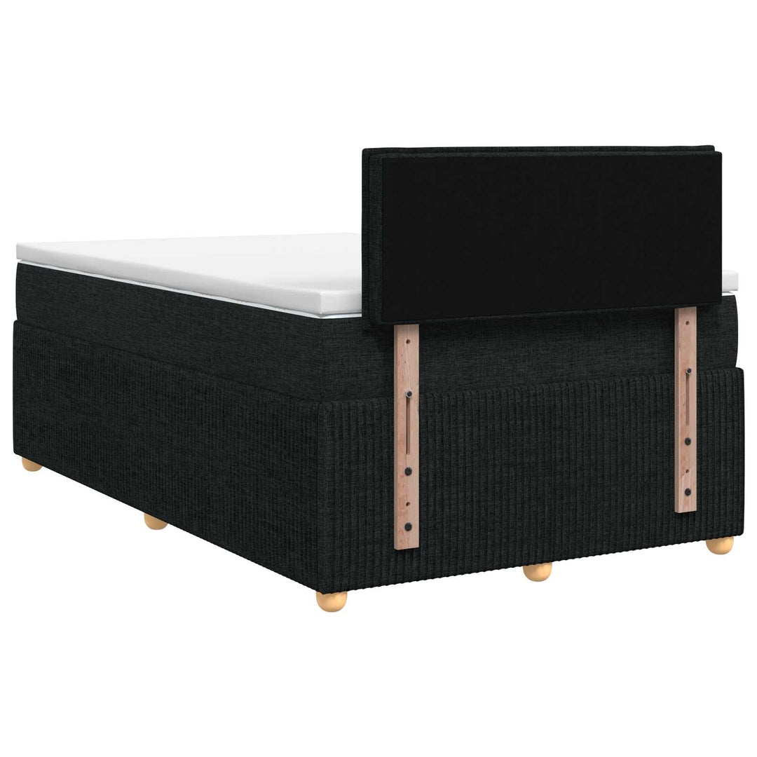 Boxmadras med topmadras med hovedgærde Sort 120 x 190 cm Stof