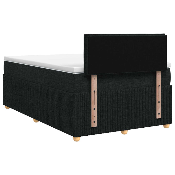 Boxmadras med topmadras med hovedgærde Sort 120 x 190 cm Stof