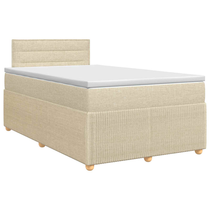 Boxmadras med topmadras Cremefarvet 120 x 190 cm Stof