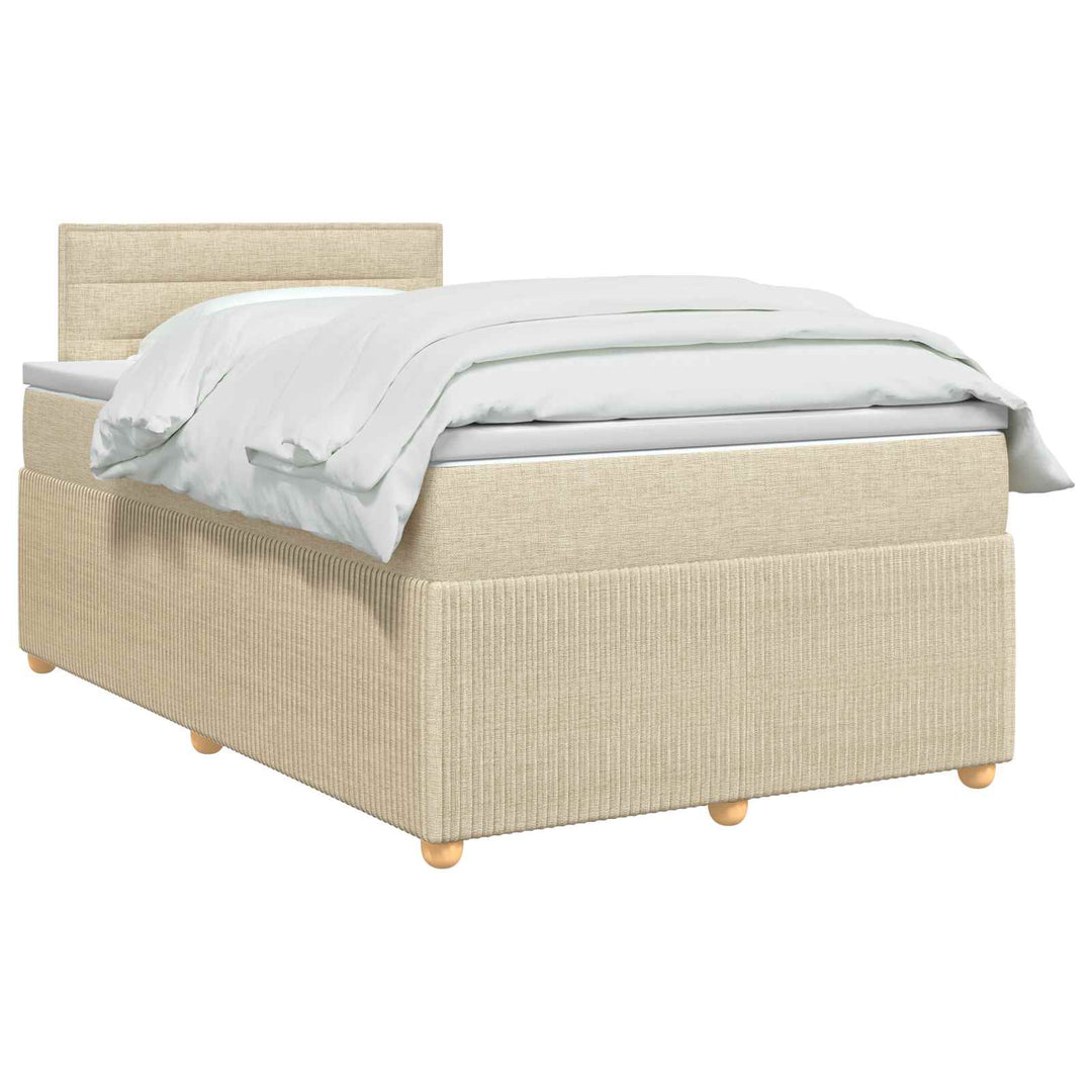 Boxmadras med topmadras Cremefarvet 120 x 190 cm Stof