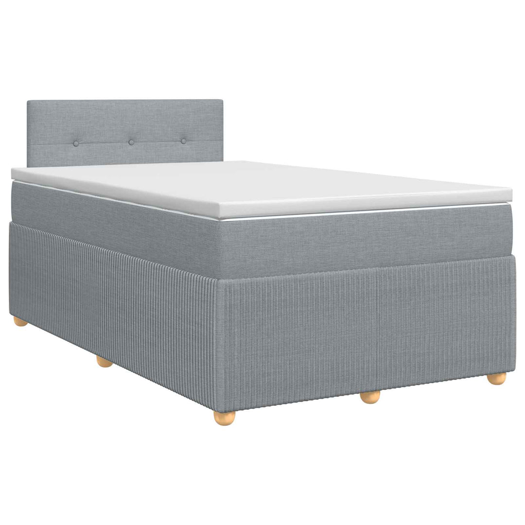 Boxmadras med topmadras Lysegrå 120 x 190 cm Stof
