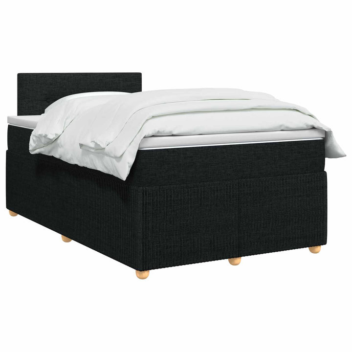 Boxmadras med topmadras med hovedgærde Sort 120 x 190 cm Stof