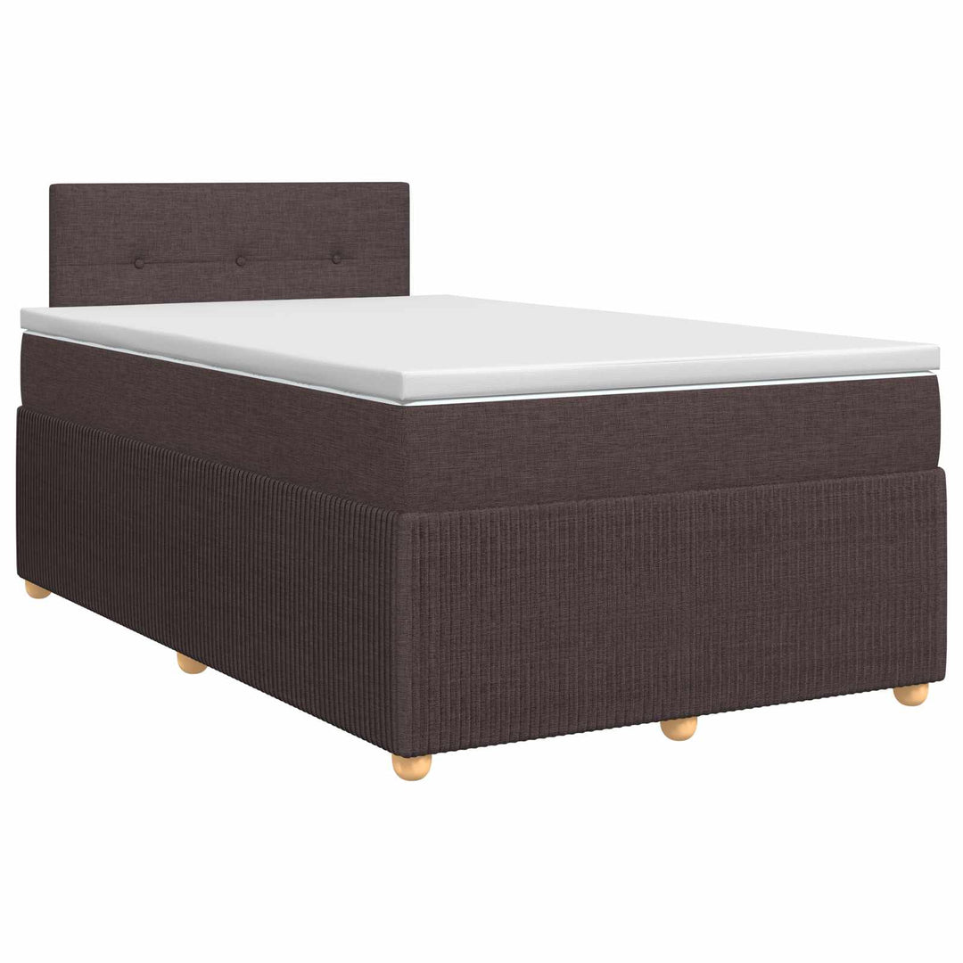 Boxmadras med topmadras Mørk Brun 120 x 190 cm Stof