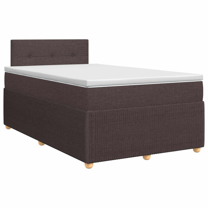 Boxmadras med topmadras Mørk Brun 120 x 190 cm Stof