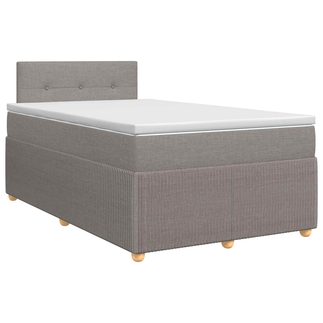 Boxmadras med topmadras Gråbrun 120 x 190 cm Stof