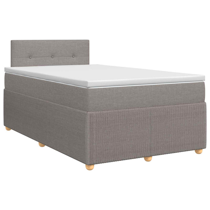 Boxmadras med topmadras Gråbrun 120 x 190 cm Stof