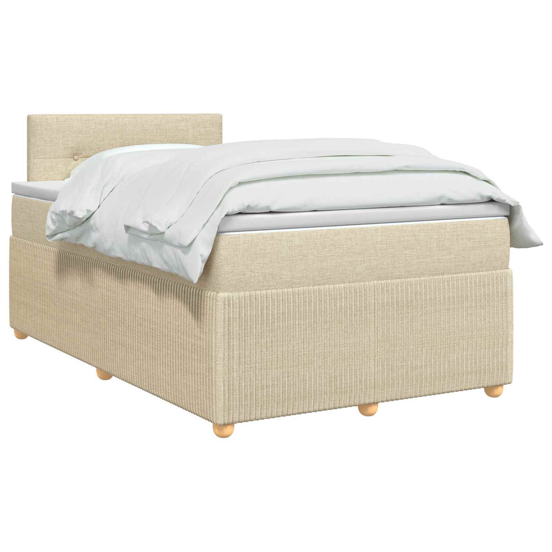 Boxmadras med topmadras Cremefarvet 120 x 190 cm Stof