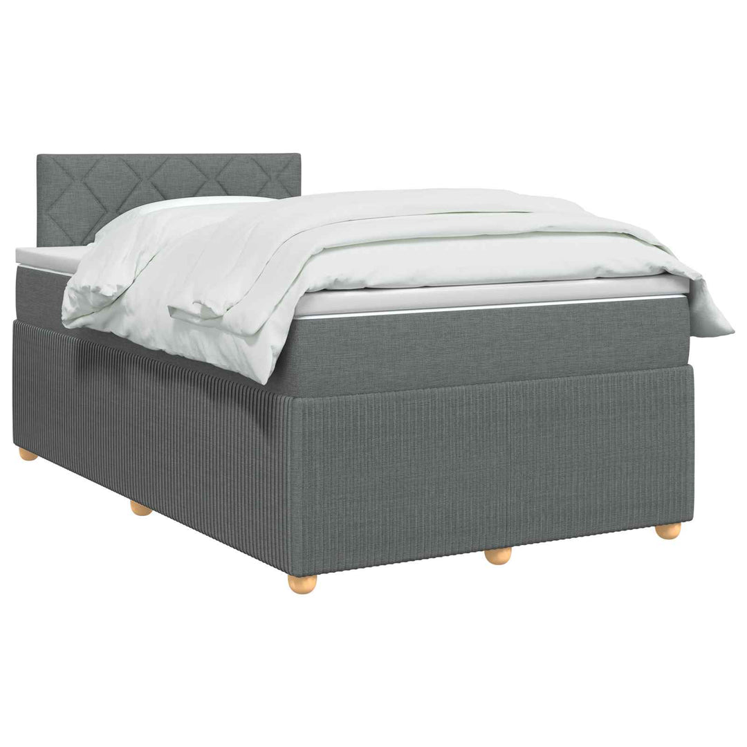 Boxmadras med topmadras Mørkegrå 120 x 190 cm Stof