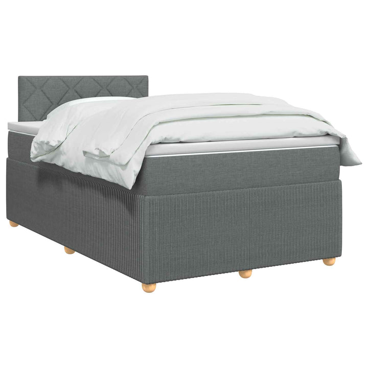 Boxmadras med topmadras Mørkegrå 120 x 190 cm Stof