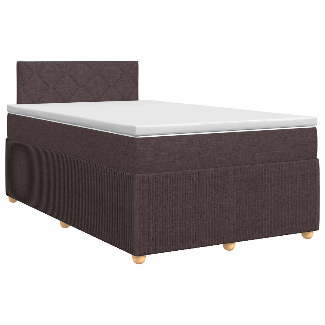 Boxmadras med topmadras Mørk Brun 120 x 190 cm Stof