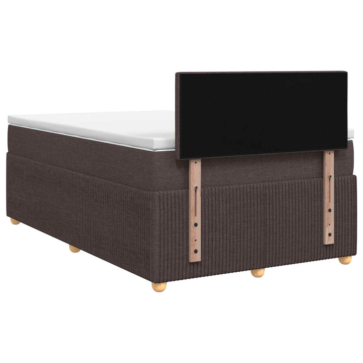 Boxmadras med topmadras Mørk Brun 120 x 190 cm Stof