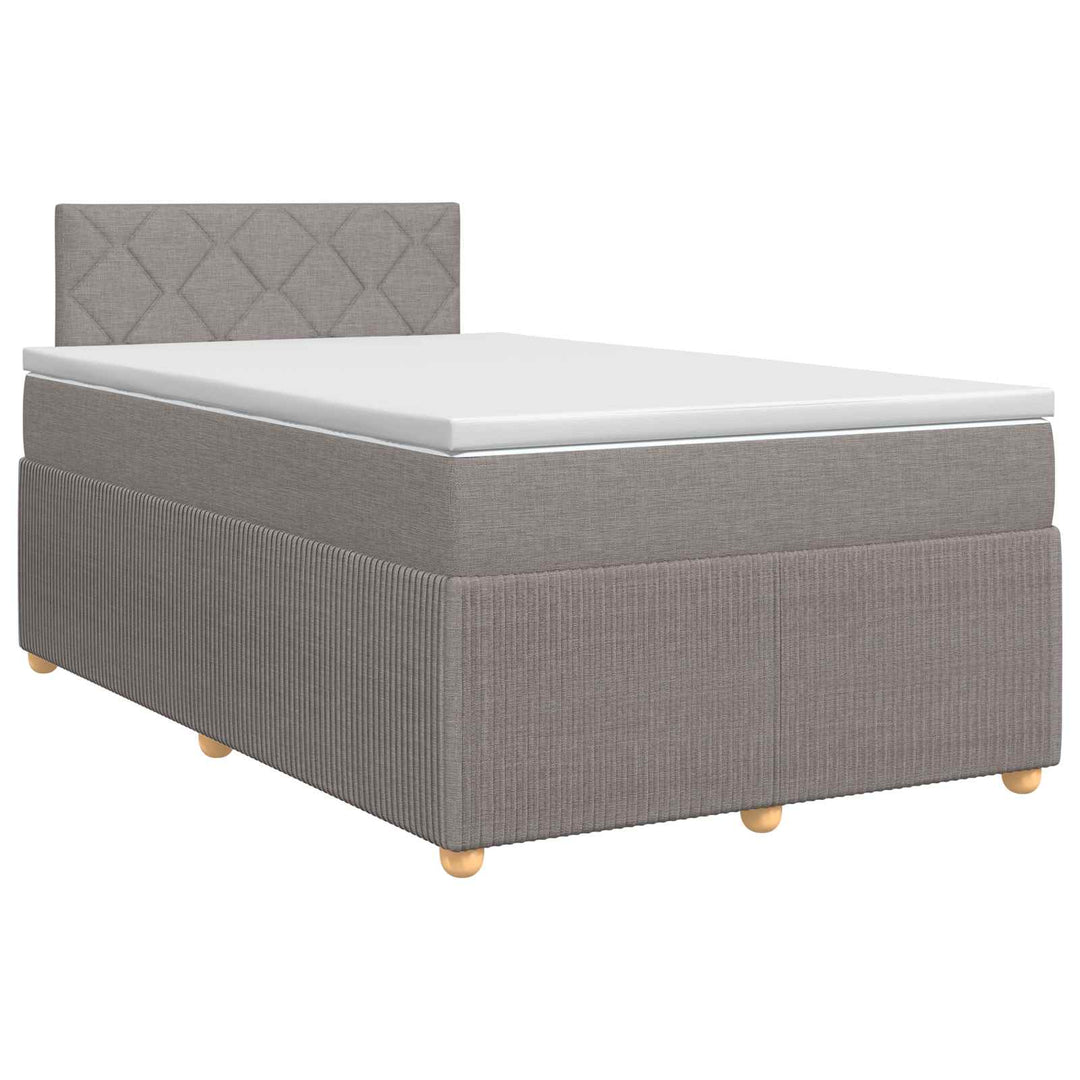 Boxmadras med topmadras Gråbrun 120 x 190 cm Stof