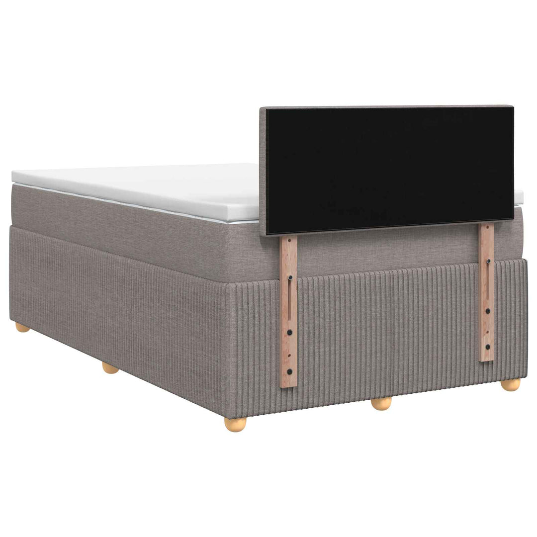 Boxmadras med topmadras Gråbrun 120 x 190 cm Stof
