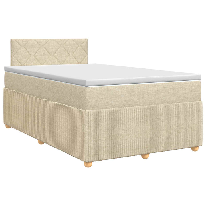 Boxmadras med topmadras Cremefarvet 120 x 190 cm Stof