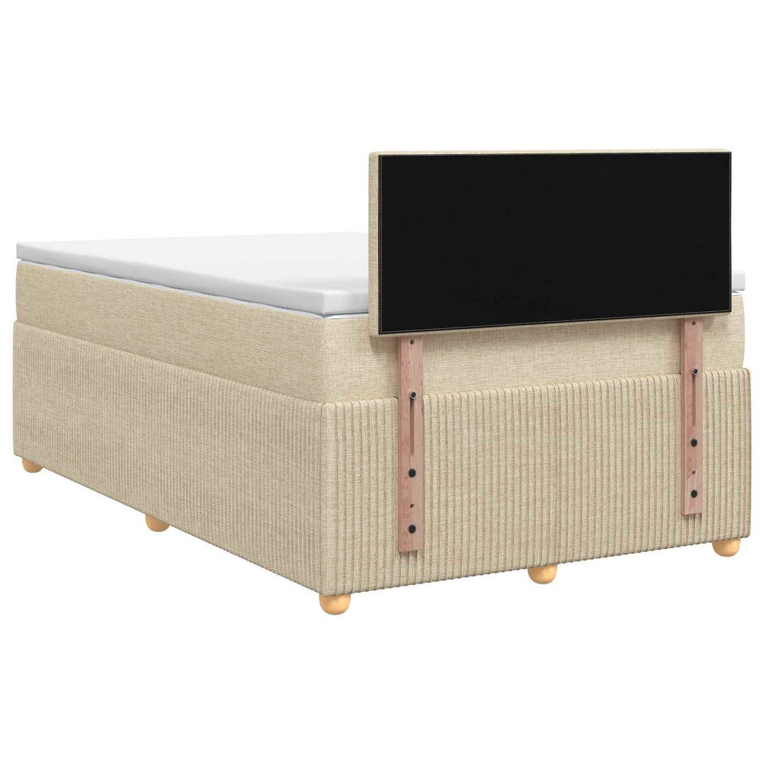 Boxmadras med topmadras Cremefarvet 120 x 190 cm Stof