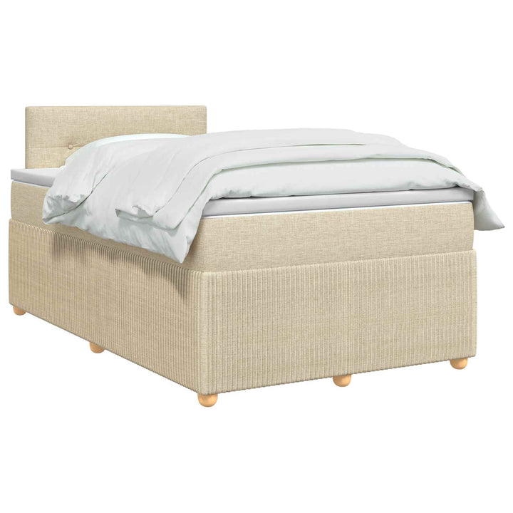 Boxmadras med topmadras Cremefarvet 120 x 200 cm Stof